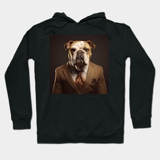 Bulldog Dog in Suit Hoodie